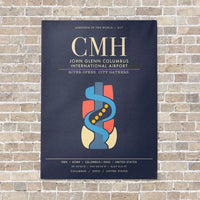 Thumbnail for John Glenn Columbus International Airport CMH - Canvas Framed - Navy Blue