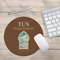 Thumbnail for Tunis-Carthage International Airport (TUN) design on brown round mouse pad