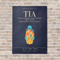 Thumbnail for Tirana International Airport Nene Tereza TIA - Canvas Framed - Navy Blue