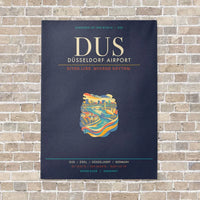 Thumbnail for Dusseldorf Airport DUS - Canvas Framed - Navy Blue