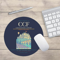 Thumbnail for Carcassonne Airport CCF Mouse-Pad Round - Navy Blue