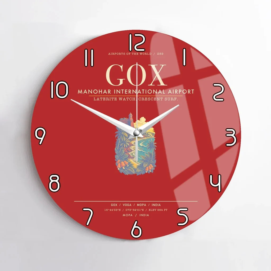 Manohar International Airport Mopa GOX Wall-Clock No-Frame - Red