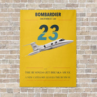 Thumbnail for Bombardier Learjet 23 vertical canvas print - no frame - yellow background
