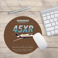 Thumbnail for Bombardier Learjet 45XR design on brown round mouse pad