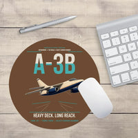 Thumbnail for A-3B Skywarrior design on brown round mouse pad
