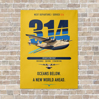 Thumbnail for Boeing 314 Clipper vertical canvas print - no frame - yellow background