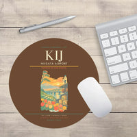 Thumbnail for Niigata Airport (KIJ) design on brown round mouse pad