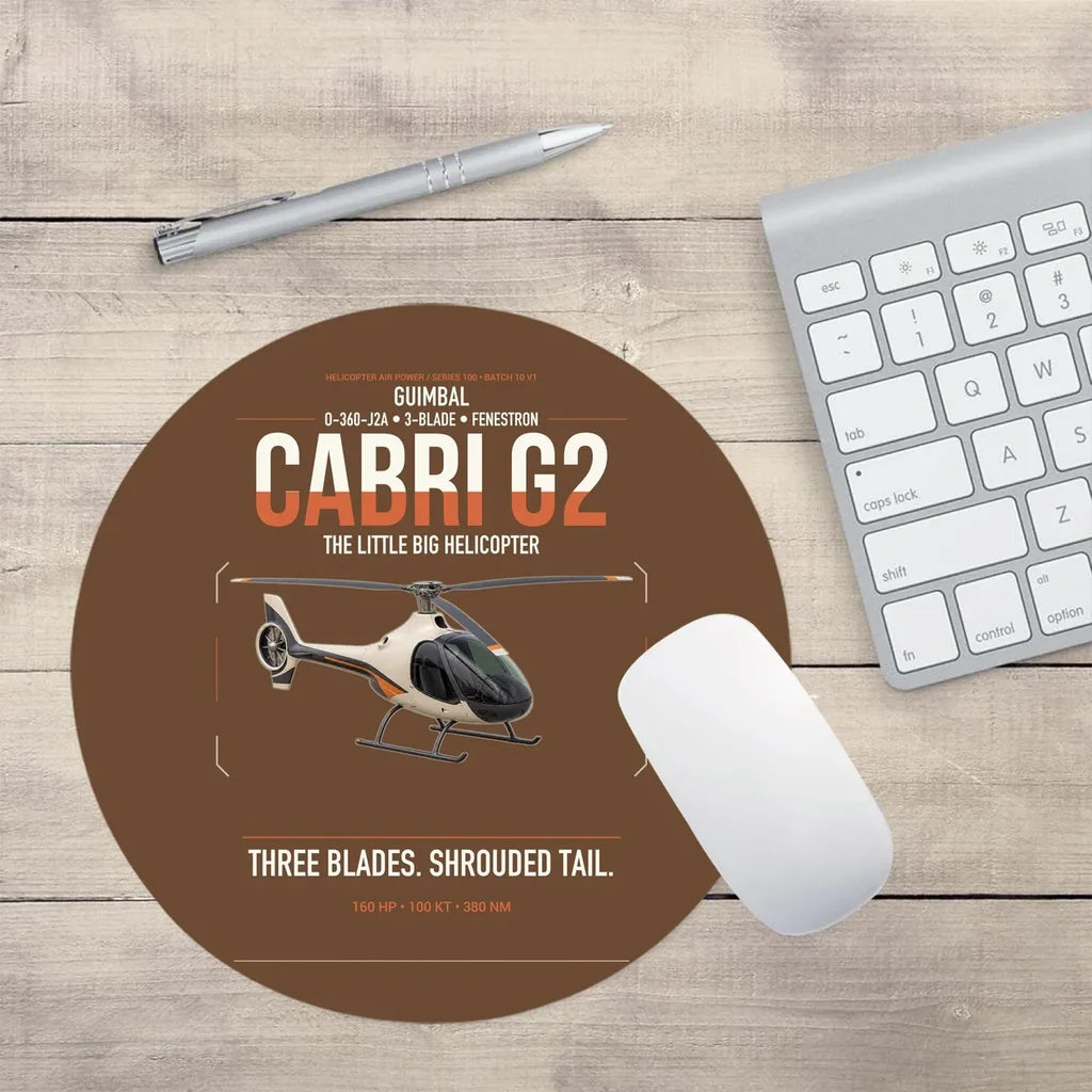 Guimbal Cabri G2 design on brown round mouse pad