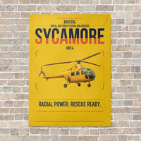 Thumbnail for Bristol Sycamore HR14 vertical canvas print - no frame - yellow background