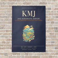 Thumbnail for Aso Kumamoto Airport KMJ - Canvas Framed - Navy Blue