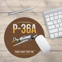 Thumbnail for P-36A Hawk design on brown round mouse pad