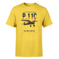 Thumbnail for PZL P.11c design on yellow t-shirt, single-side print