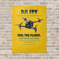 Thumbnail for DJI FPV vertical canvas print - no frame - yellow background