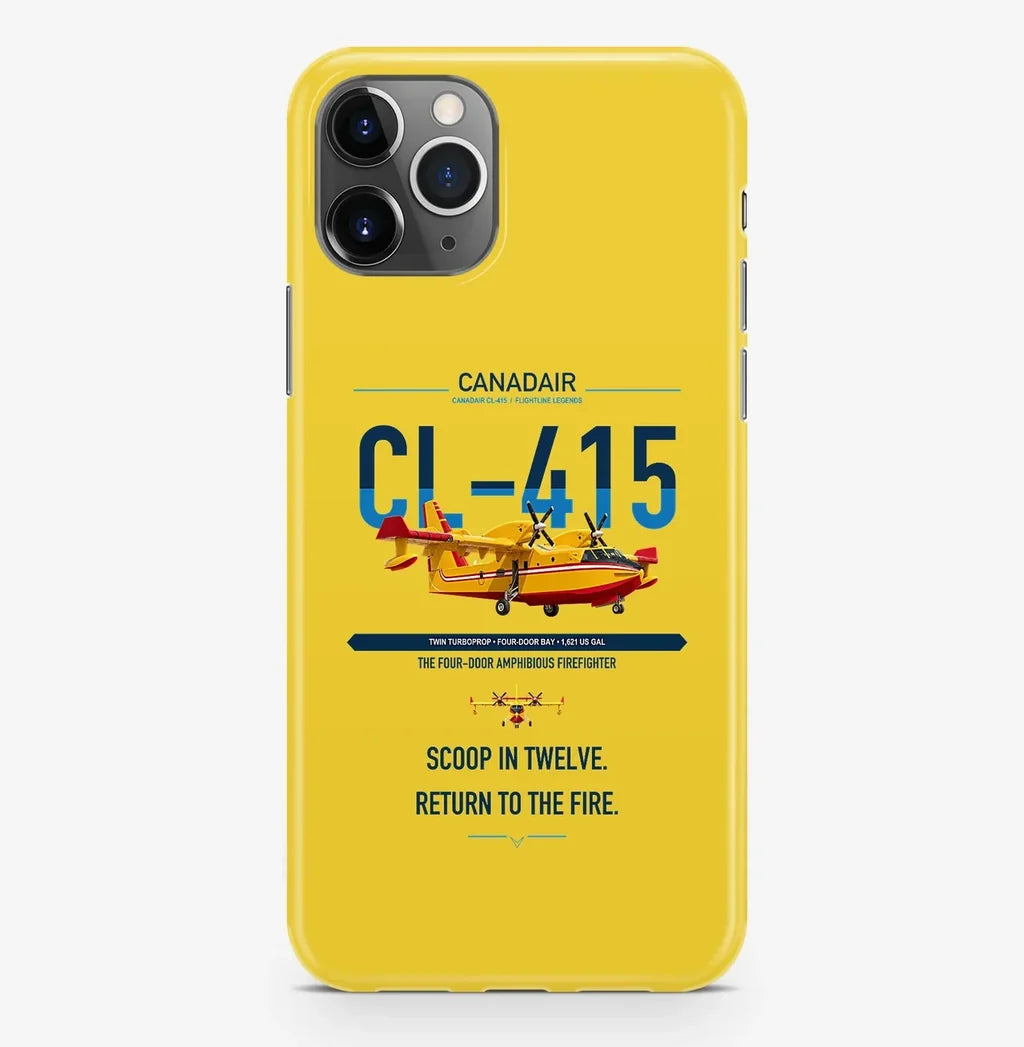 Canadair CL-415 design on yellow magsafe iphone case, for iPhone Pro Max
