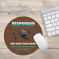 Thumbnail for BRINC Responder design on brown round mouse pad