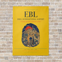 Thumbnail for Erbil International Airport EBL vertical canvas print - no frame - yellow background