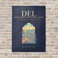 Thumbnail for Indira Gandhi International Airport Delhi DEL - Canvas Framed - Navy Blue