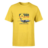 Thumbnail for C-390 Millennium design on yellow double-side t-shirt, single-side print