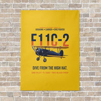 Thumbnail for F11C-2 Goshawk Dive from the High Hat vertical canvas print - no frame - yellow background