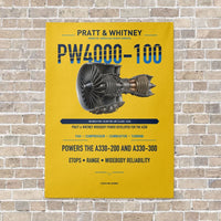 Thumbnail for PW4000-100 vertical canvas print - no frame - yellow background