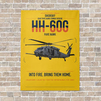 Thumbnail for Sikorsky HH-60G Pave Hawk vertical canvas print - no frame - yellow background