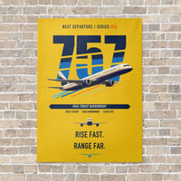 Thumbnail for Boeing 757-200 vertical canvas print - no frame - yellow background