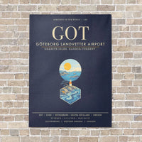 Thumbnail for Goteborg Landvetter Airport GOT - Canvas Framed - Navy Blue