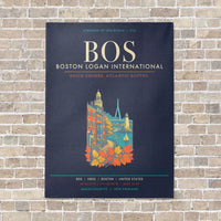 Thumbnail for Boston Logan International Airport BOS - Canvas Framed - Navy Blue
