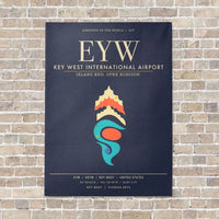 Thumbnail for Key West International Airport EYW - Canvas Framed - Navy Blue