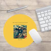 Thumbnail for VINTAGE G4321 - The First Passenger Ticket - Designed Mouse Pads design on yellow round