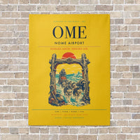 Thumbnail for Nome Airport OME vertical canvas print - no frame - yellow background