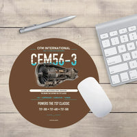 Thumbnail for CFM56-3 design on brown round mouse pad