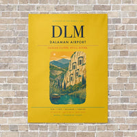 Thumbnail for Dalaman Airport DLM vertical canvas print - no frame - yellow background