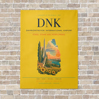 Thumbnail for Dnipropetrovsk International Airport DNK vertical canvas print - no frame - yellow background