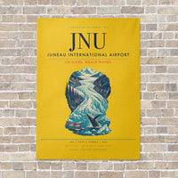 Thumbnail for Juneau International Airport JNU vertical canvas print - no frame - yellow background