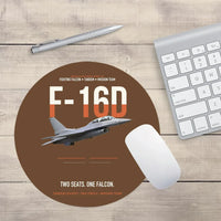 Thumbnail for F-16D Fighting Falcon Two Seats One Falcon design on brown round mouse pad