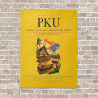 Thumbnail for Sultan Syarif Kasim II International Airport PKU vertical canvas print - no frame - yellow background