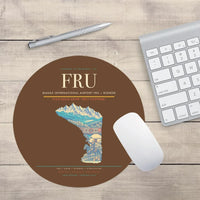 Thumbnail for Manas International Airport (FRU) design on brown round mouse pad