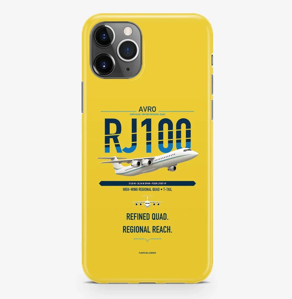 Avro RJ100 design on yellow magsafe iphone case, for iPhone Pro Max