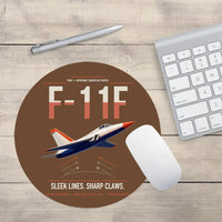 Thumbnail for F-11F Tiger design on brown round mouse pad