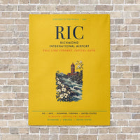 Thumbnail for Richmond International Airport RIC vertical canvas print - no frame - yellow background