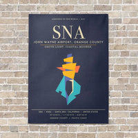 Thumbnail for John Wayne Airport Orange County SNA - Canvas Framed - Navy Blue