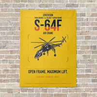 Thumbnail for Erickson S-64F Air Crane vertical canvas print - no frame - yellow background