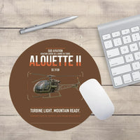 Thumbnail for Sud Aviation SE 3130 Alouette II design on brown round mouse pad