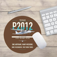 Thumbnail for Tecnam P2012 Traveller design on brown round mouse pad