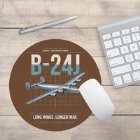 Thumbnail for B-24J Liberator design on brown round mouse pad