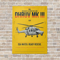 Thumbnail for HAL ALH Dhruv Mk III vertical canvas print - no frame - yellow background