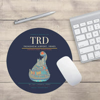 Thumbnail for Trondheim Airport Vrnes TRD Mouse-Pad Round - Navy Blue