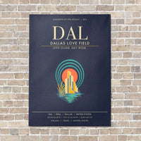 Thumbnail for Dallas Love Field DAL - Canvas Framed - Navy Blue