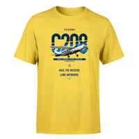 Thumbnail for Cessna 208 Caravan design on yellow t-shirt, single-side print